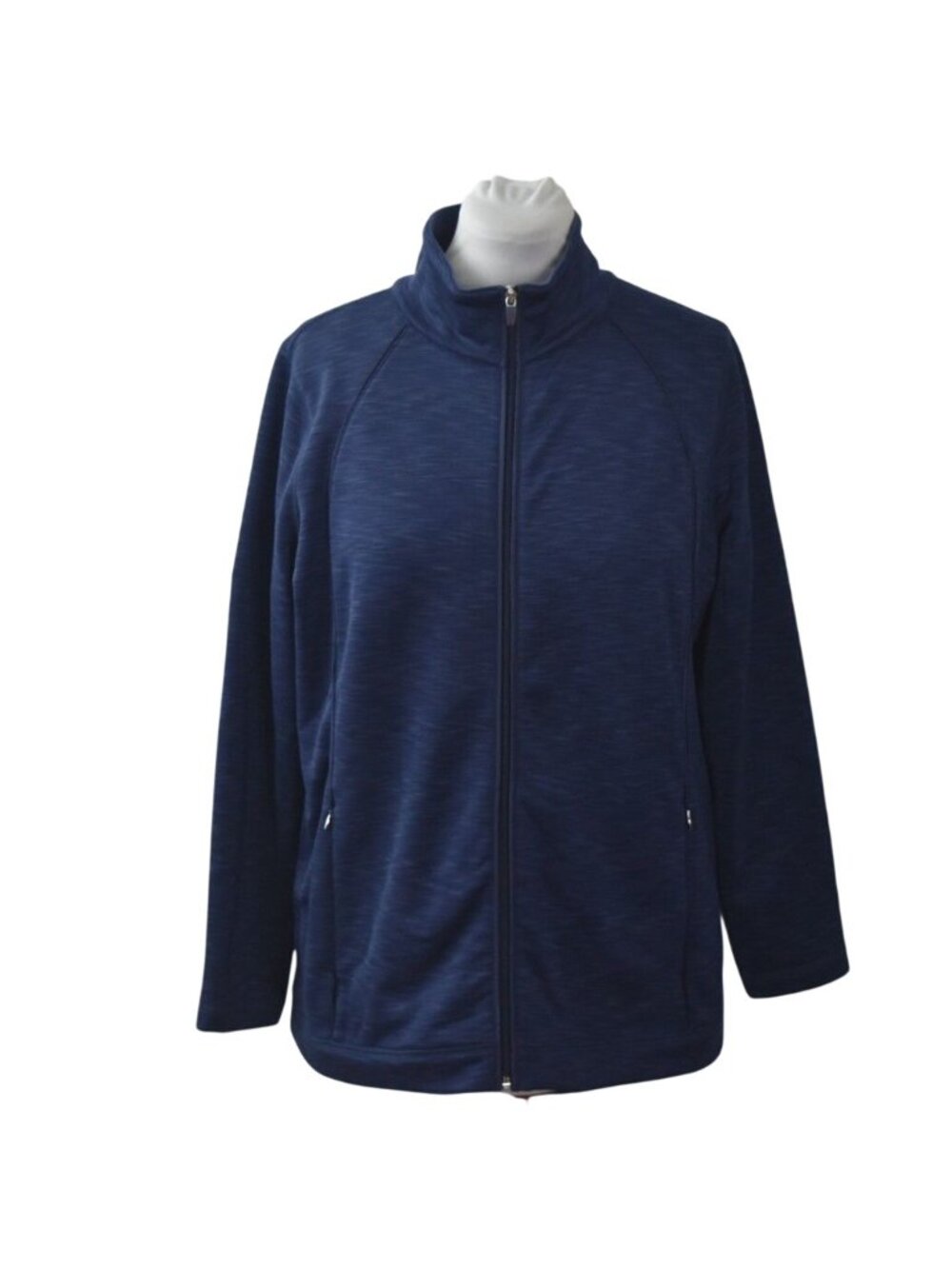 T By Talbots Womens Navy Full Zip Jacket Womens 1X